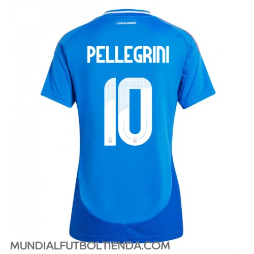 Camiseta Italia Lorenzo Pellegrini #10 Primera Equipación Replica Eurocopa 2024 para mujer mangas cortas